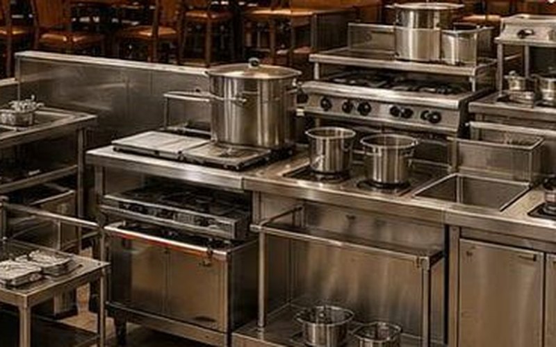 Bếp công nghiệp, bàn inox, nồi nấu nhà hàng thanh lý