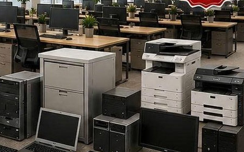 Máy tính, máy in, tủ hồ sơ văn phòng cũ chờ thanh lý tại TP.HCM